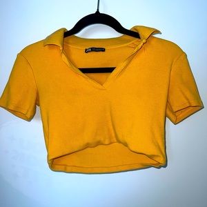 Zara Orange Collared Shirt